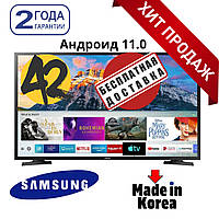 Телевізор Самсунг Smart TV Samsung 4K 42 дюйма UHDTV, LED, IPTV, T2, Android 11 WIFI, USB, 2 роки гарантії