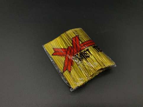 Скрутки зав'язки для пакетів 8 см фольговане золото 760 шт в упаковці / Скрутки зав'язки для пакетів 8 см фольговане золото 760 шт, фото 1