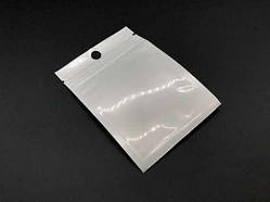 Європакети з ZIP-замком і підвісом Поліпропіленові 7х10 см. . біло-прозорі Зіп-Лок пакет Струна / Європакети з ZIP-замком і