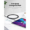 Кабель зарядний UGREEN USB-A to Lightning для iPhone iPad 2.4 А з обплетенням 1 м Black (US199), фото 5