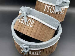 Ящик дерев'яний декоративний з тканиною. 23х11см / Ящик дерев'яний декоративний з тканиною. 23х11см