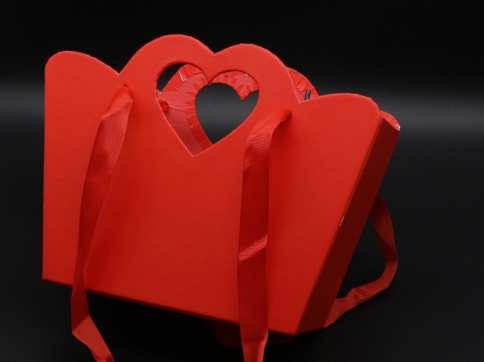 Коробки для квітів з ручками. Колір червоний. 24х10см / Коробки для квітів з ручками. Колір червоний. 24х10см, фото 1