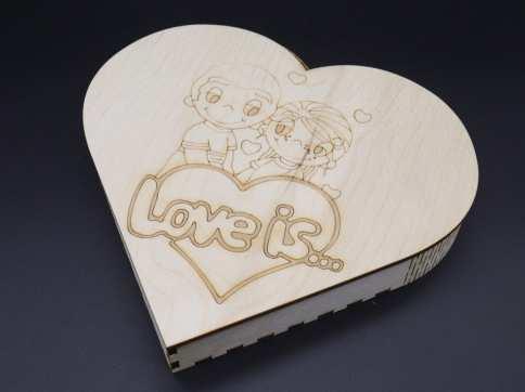 Скринька-заготовка з фанери. Love is... 22х20х3,5см / Скринька-заготовка з фанери. Love is... 22х20х3,5см