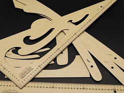 Дерев'яні лінійки. Набір лекал. / Дерев'яні лінійки. Набір лекал.