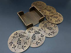 Підставки під гаряче в коробочці. Комплект 6шт. Тоновані. 10х11см / Підставки під гаряче в коробочці. Комплект 6шт. Тоновані.