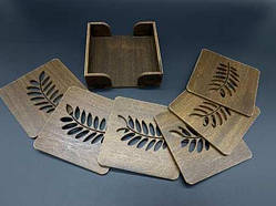 Підставки під гаряче в коробочці. Комплект 6шт. Тоновані. 10х11см / Підставки під гаряче в коробочці. Комплект 6шт. Тоновані.