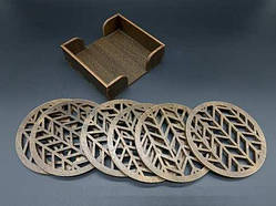 Підставки під гаряче в коробочці. Комплект 6шт. Тоновані. 10х11см / Підставки під гаряче в коробочці. Комплект 6шт. Тоновані.