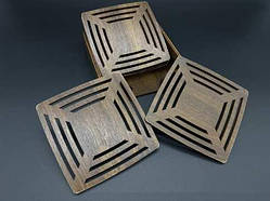 Підставки під гаряче в коробочці. Комплект 6шт. Тоновані. 10х11см / Підставки під гаряче в коробочці. Комплект 6шт. Тоновані.