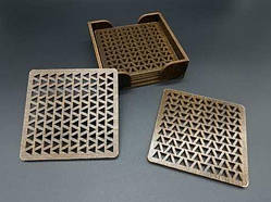 Підставки під гаряче в коробочці. Комплект 6шт. Тоновані. 10х11см / Підставки під гаряче в коробочці. Комплект 6шт. Тоновані.