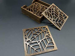 Підставки під гаряче в коробочці. Комплект 6шт. Тоновані. 10х11см / Підставки під гаряче в коробочці. Комплект 6шт. Тоновані.