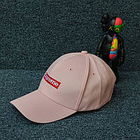 Розовая женская кепка коттон Supreme. Женские кепки бейсболки в розовом цвете Суприм. Молодежные кепки