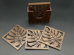 Підставки під гаряче в коробочці. Комплект 6шт. Тоновані. 10х11см / Підставки під гаряче в коробочці. Комплект 6шт. Тоновані.