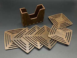 Підставки під гаряче в коробочці. Комплект 6шт. Тоновані. 10х11см / Підставки під гаряче в коробочці. Комплект 6шт. Тоновані.