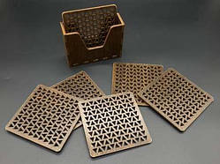 Підставки під гаряче в коробочці. Комплект 6шт. Тоновані. 10х11см / Підставки під гаряче в коробочці. Комплект 6шт. Тоновані.