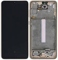 Дисплей Samsung Galaxy A33 5G, A336 з тачскрином і рамкою, оригінал 100% Service Pack, Gold