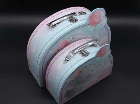 Коробка подарункова з ручкою і замком. Колір блакитний. 28х21х9см. 2шт/комплект / Коробка подарункова з ручкою і замком. Колір, фото 1