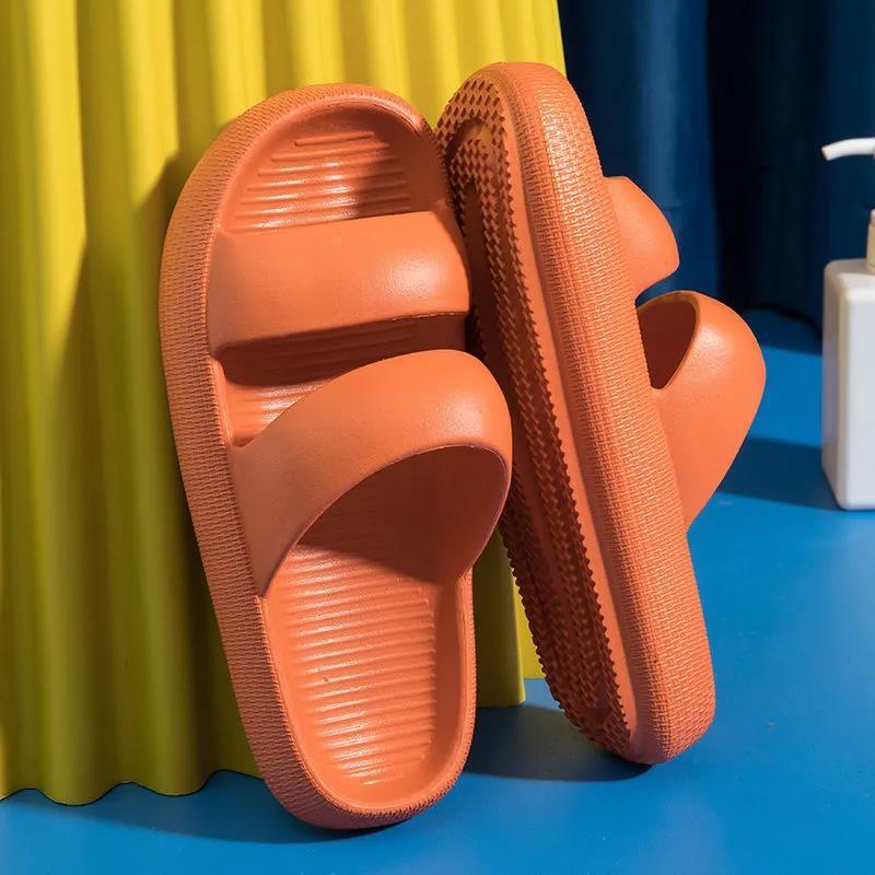 Різинові тапки ізі SLIDE RESIN шлепанці на масивній товстій підошві кольору апельсина оранжеві 36-37