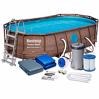 Каркасний басейн Bestway 56714 Power Rattan Frame Pools 427 x 257 x 100 см