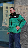 Брендовий одяг для дітей The North Face x Gucci. Чоловічі зимові куртки молодіжні Зе Норт Фейс Гуччі зелена