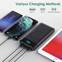 Зовнішній акумулятор 25 PD QC4.0, 30800 mAh, 25 Вт, Power Bank універсальна батарея, фото 5