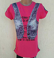 Футболка для дівчинки з обманкою жилеткою ДШ