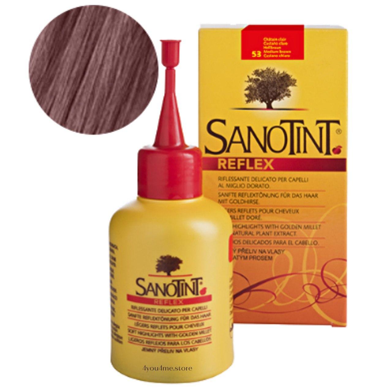 Фарба для волосся Sanotint Reflex No 53 Відтінок Світло-коричневий, змивається за 5-6 мийок Санотинт 80 мл