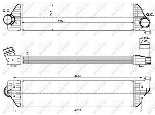 Радіатор інтеркулера Renault Master III / Opel Movano B / Nissan NV400 2.3 dCi (10-) (77058) ASAM