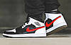 Кроссовки Nike Air Jordan 1 Mid Black Chile Red White - 554724-075, фото 7