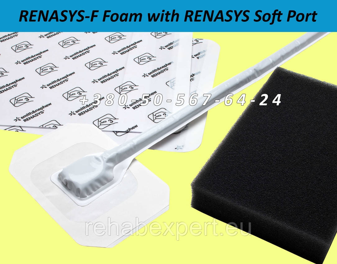 Пінопластові пов'язки для ран із негативним тиском Smith&Nephew RENASYS-F Foam + Soft Port 20х12,5х3см, фото 1
