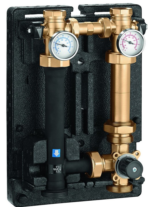 Група регуляції без сервоприводу Caleffi 1"х1.1/2" (ліва/права) в ізоляції, без насоса (art.167659)