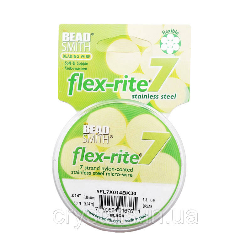 Тросик ювелірний FLEX-RITE 7, Black, товщина 0.35 мм, 30 футів (9.14 м)