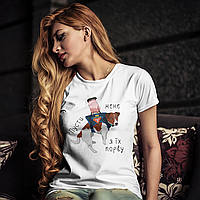 Патриотическая женская футболка с Патроном, белая