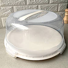 Пластикова тортівниця з кришкою-куполом 30 см з засувками, фото 2