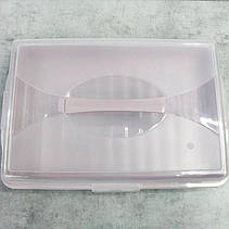 Прямокутна пластикова тортовниця з кришкою 44*30*10 см з засувками, фото 3