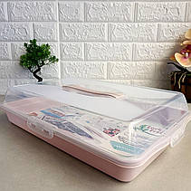 Прямокутна пластикова тортівниця з кришкою 440 * 290 * 100мм з засувками, фото 2