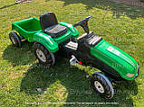 Великий Дитячий педальний трактор із причіпом Pilsan 07-321-1 GREEN, фото 5