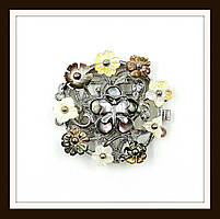 Замок на 3 струни з натурального перламутру Поляна