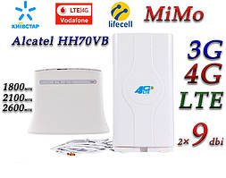 Комплект 4G+LTE+3G WiFi Роутер ZTE MF 283U Київстар, Vodafone, Lifecell з антеною MIMO 2×9dbi