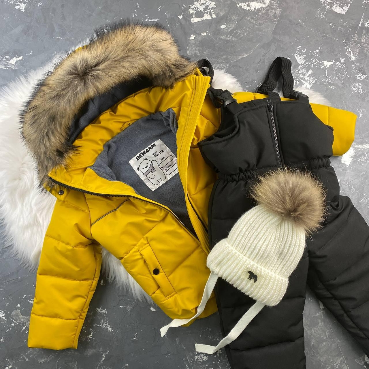 Комбінезон зимовий дитячий роздільний BEWARM Umka Yellow-black