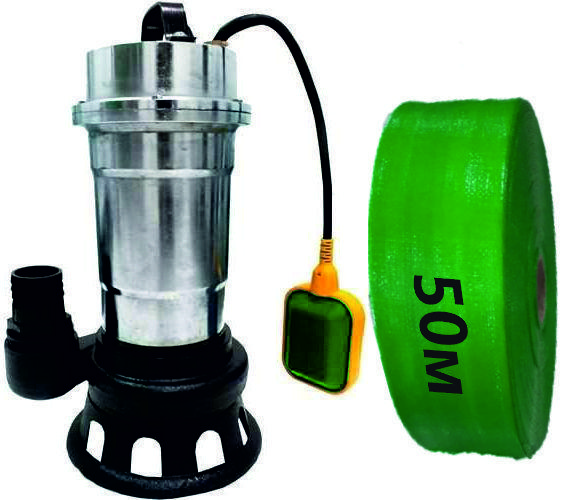 Фекальний насос із подрібнювачем UA ПМЗ 10/10 корпус неіржавка сталь + шланг 50 м. Гарантія 2 роки, фото 1