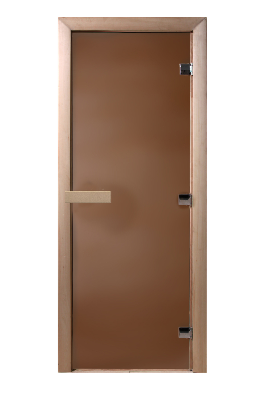 Стеклянная дверь для бани и сауны DoorWood бронза прозрачная 80х200 ольха - фото 1 - id-p1631992127