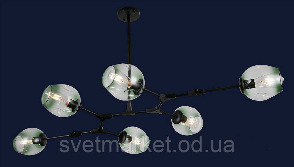 Люстра молекула 752L7731-6 BK+GR, фото 1