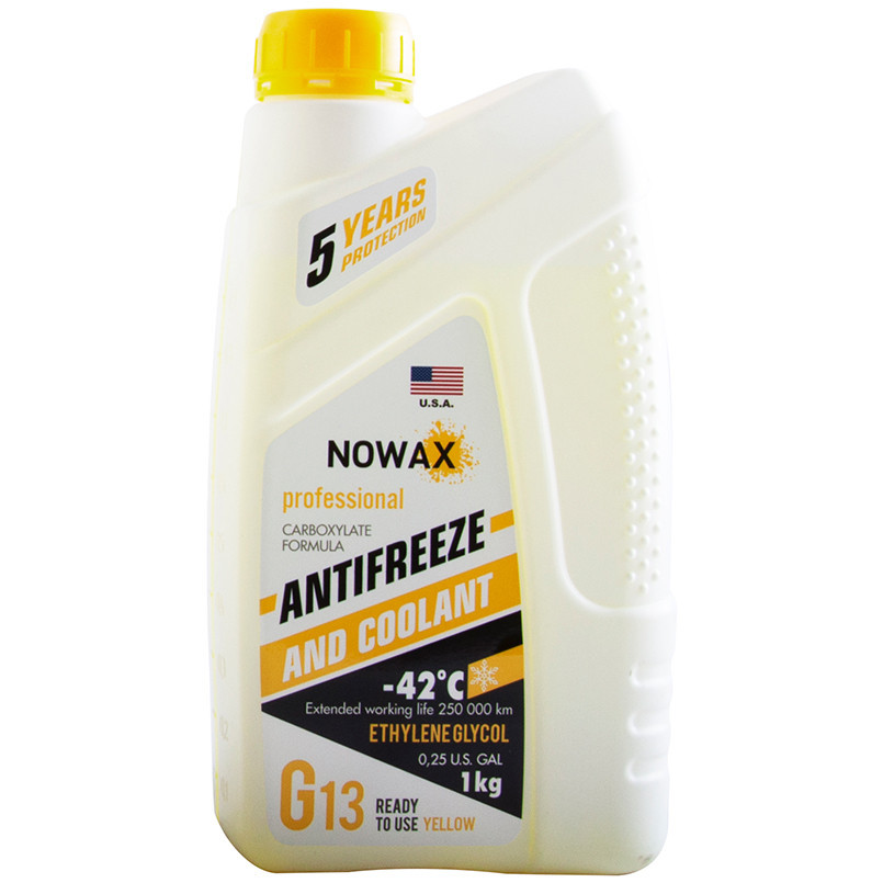 Антифриз Nowax Yellow G13 -42 °C жовтий 1 кг, фото 1