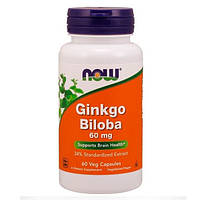 Ginkgo Biloba 60 мг NOW (60 вег капсул)