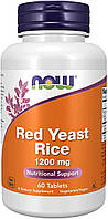 Now Foods, Red Yeast Rice 1200 (60 таб.), красный ферментированный рис