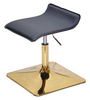 Табурет мастера без спинки Abaz кожзам черный 4-GD-Base на золотой квадратной опоре с регулируемой высотой