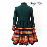 Пальто для дівчинки в етностилі "Верховина", 128 р. (зелене), фото 2