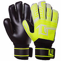 Перчатки вратарские с защитой пальцев Goalkepeer Gloves PRO GIGA FB-927 (размер 8, черный-желтый)