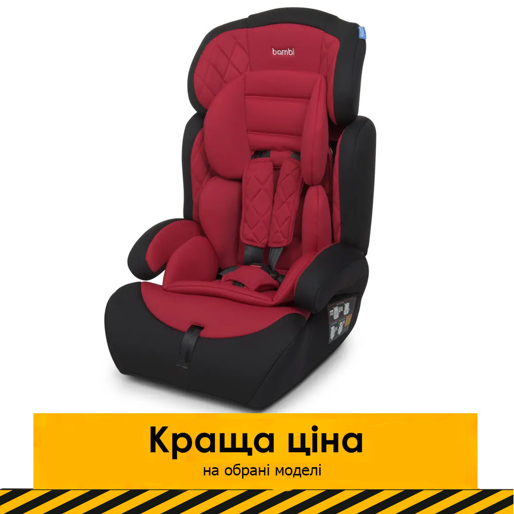 Дитяче автокрісло + бустер (група 1-2-3, 9-36кг) Bambi M 3546 Red Червоний