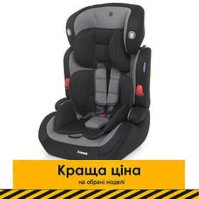 Дитяче автокрісло + бустер El Camino ME 1008 Royal Gray група 1-2-3 (9-36кг) Чорно-сіре